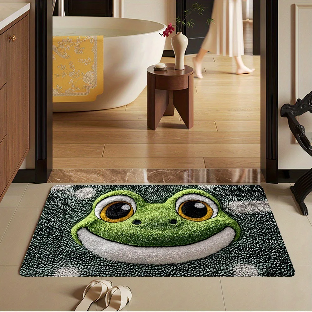 Non Slip Vanity Mat Plush Abstract Geo Print Soft Bathroom Rug Durable Rubber Backing Bath Floor Mat Home Decor