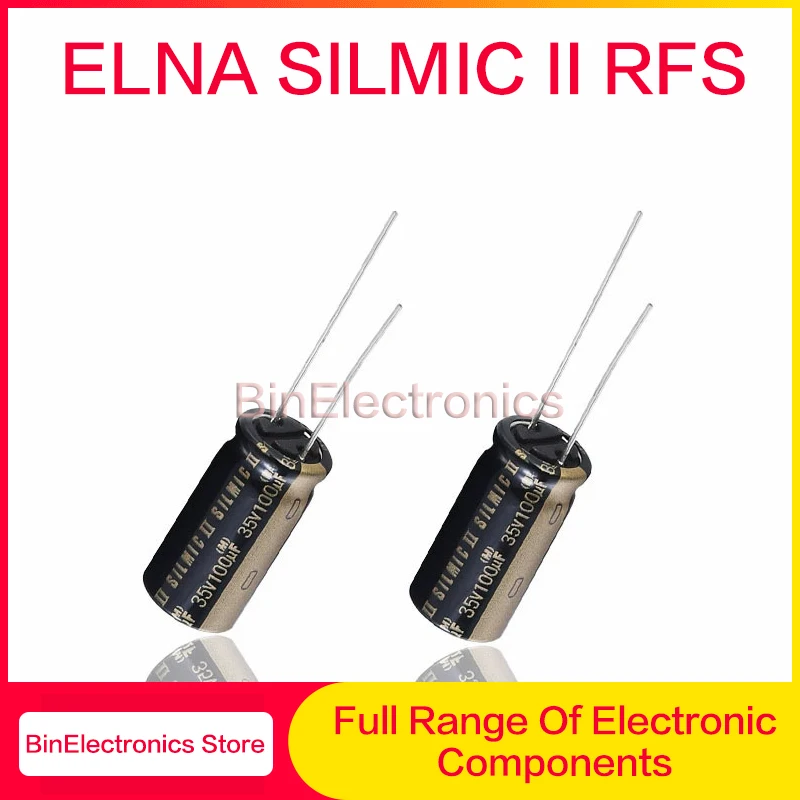10Pcs/Lot ELNA SILMIC II RFS Series 6.3V 10V 16V 25V 50V 63V 100V 10uF 22uF 47uF 100uF 220uF 470uF 1000uF HiFi Audio Capacitor