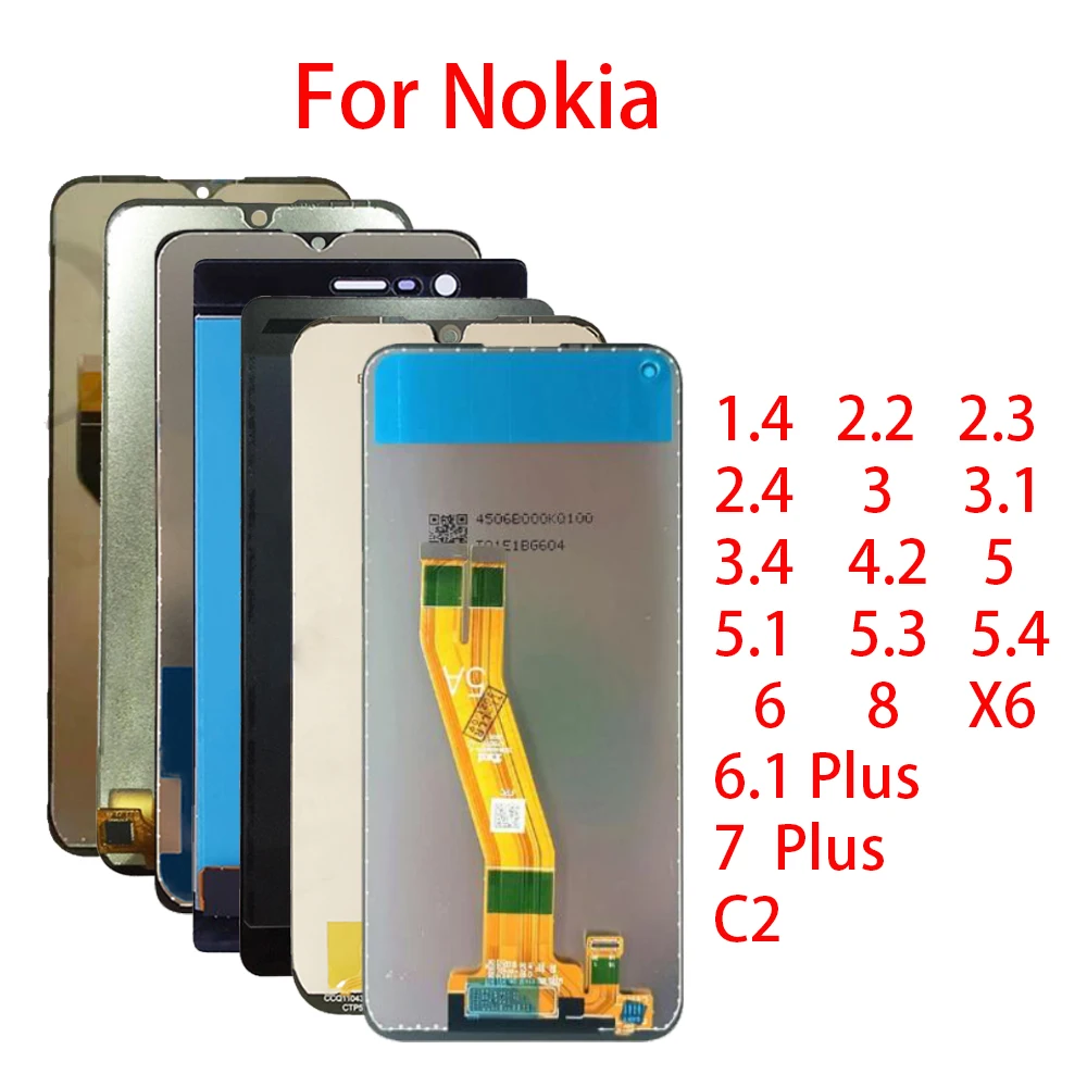 LCD Screen For Nokia 1.4 2.2 2.3 2.4 3 3.1 3.4 4.2 5 5.4 5.4 5.4 6 8 6.1 7 Plus X6 C2 LCD Display Touch Screen Assembly