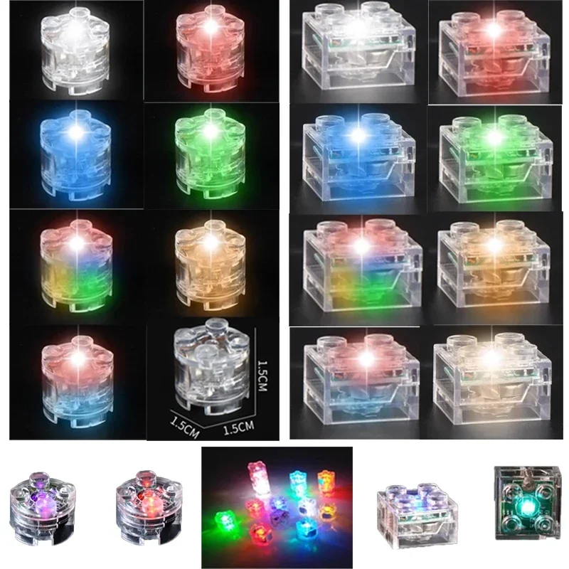 2*2 LED Colorful Accessories Classic Flashing Creative Building Blocks MOC Brick City Street LightEmitting Accessories Parts