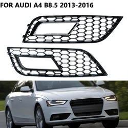 2PCS Front Fog Light Grilles For Audi A4 B8.5 Facelift Models 2013-2016 Front Bumper Fog Lamp Trim Cover Frame Lid Bezel