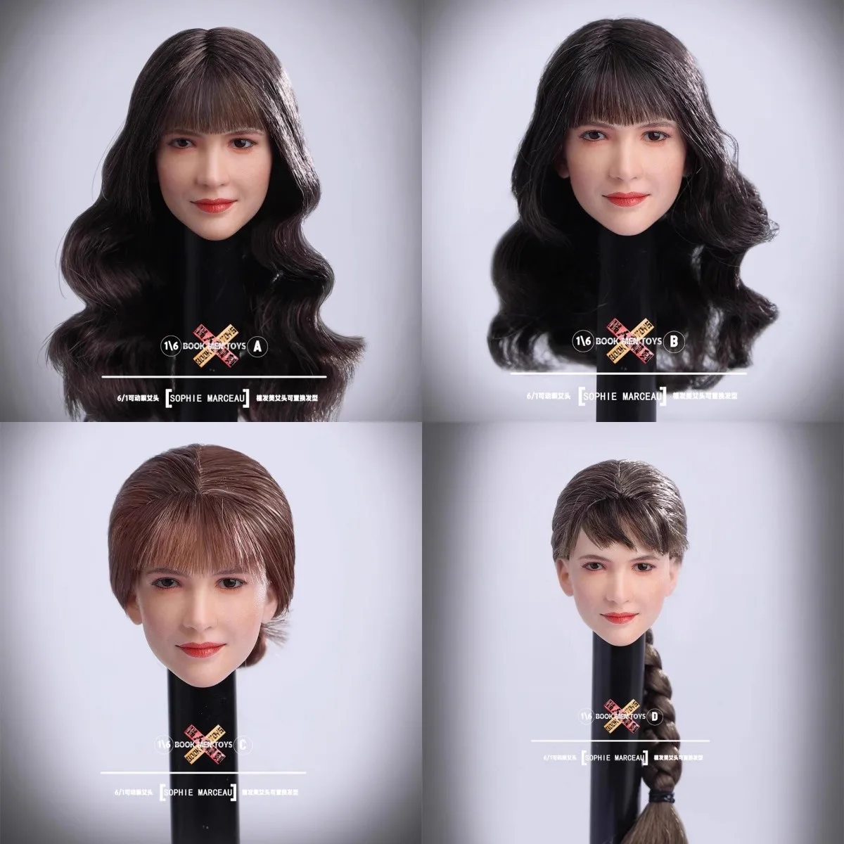 

BOOK MEN TOYS BM01 1/6 Female Soldier Movable Eye Head Carving Model Toy Accessories Fit 12'' Action Figure In Stock
