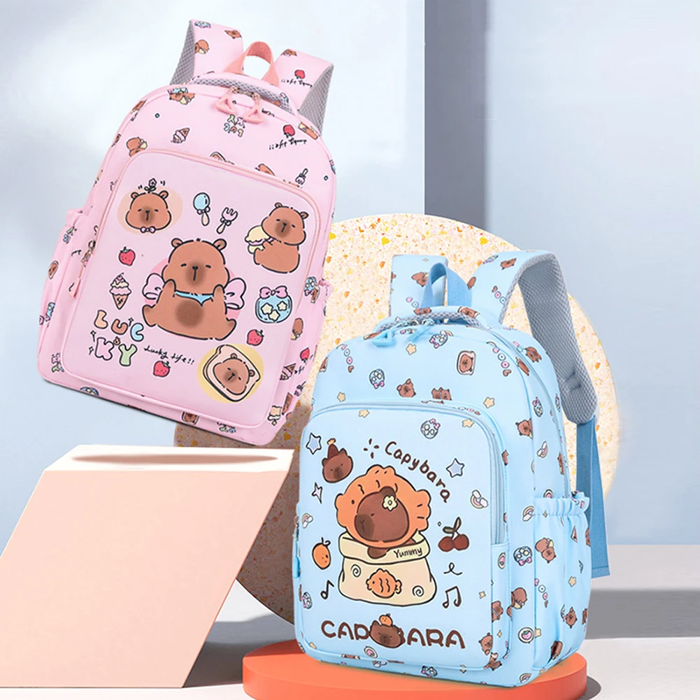 

3in1 Capybara School Backpack 3PCS Set Large Capacity Capybara School Bags With Soft Padded Shoulder Strap For Kid Child Teenage