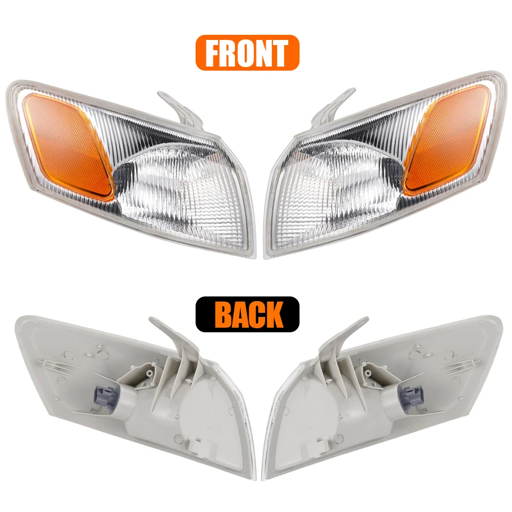 2pcs Headlight Replacement Part Light Cover Parking Signal Corner Marker Lights Lamps Lenses For Toyota Camry 1997 1998 1999