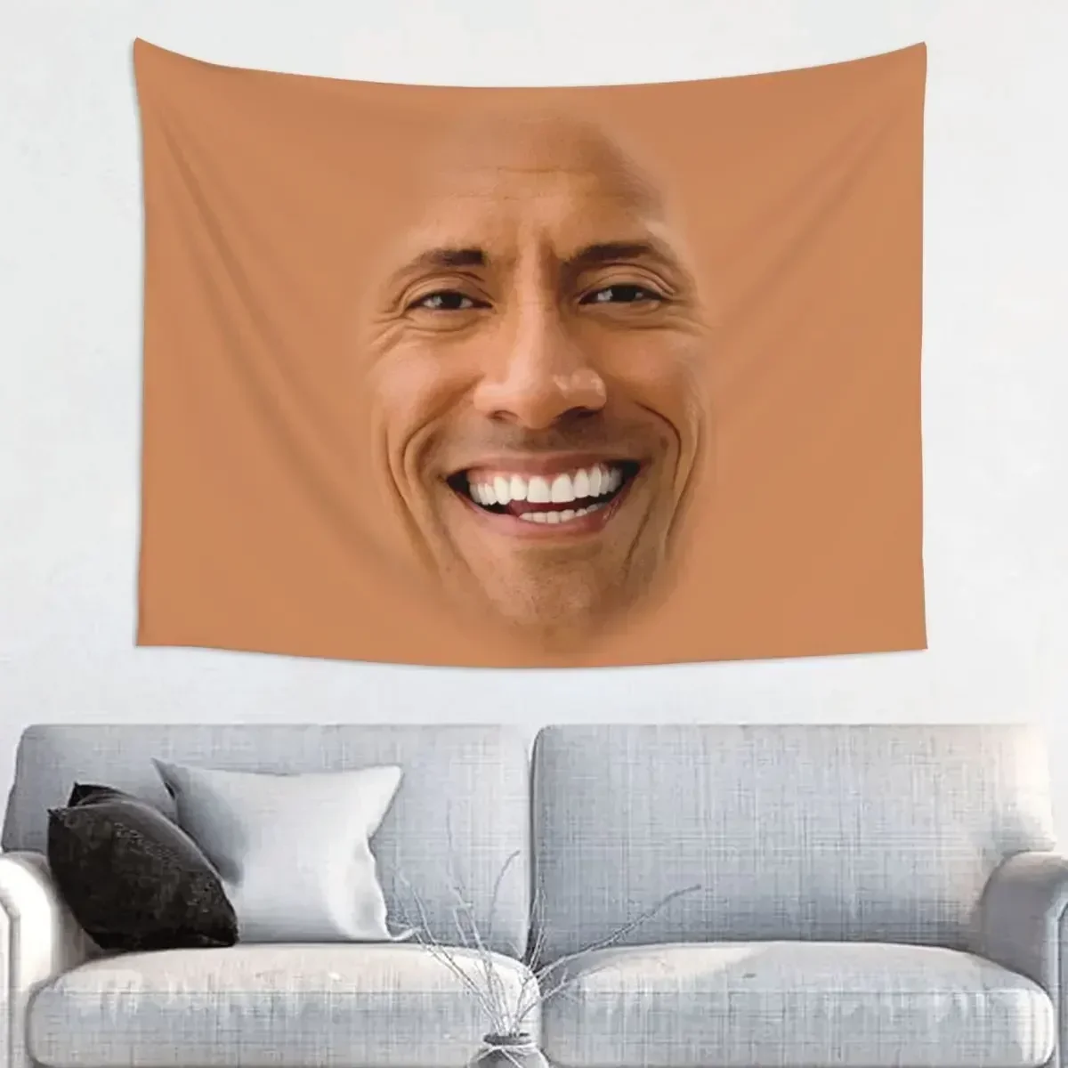 

The Rock Face Tapestry Hippie Polyester Wall Hanging Dwayne Johnson Wall Decor Beach Mat Retro Blanket