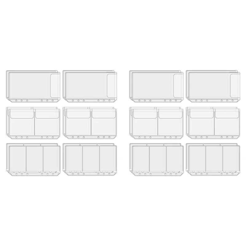 24 قطعة A6 جيوب الموثق المغلفات النقدية مجلد واضح المنظم Photocard كم ورقة لبطاقة الأعمال الائتمانية Money-Y18A