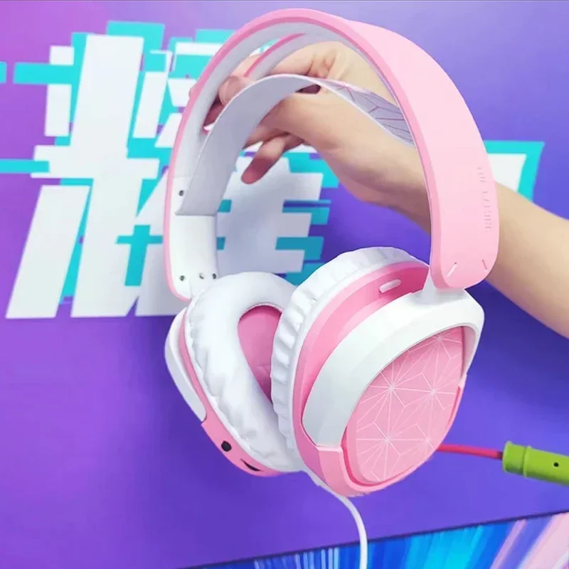Demon Slayer Anime Gaming Headset, Tanjirou Nezuko Cosplay Headphones, Periféricos oficiais Gaming, Presente de aniversário