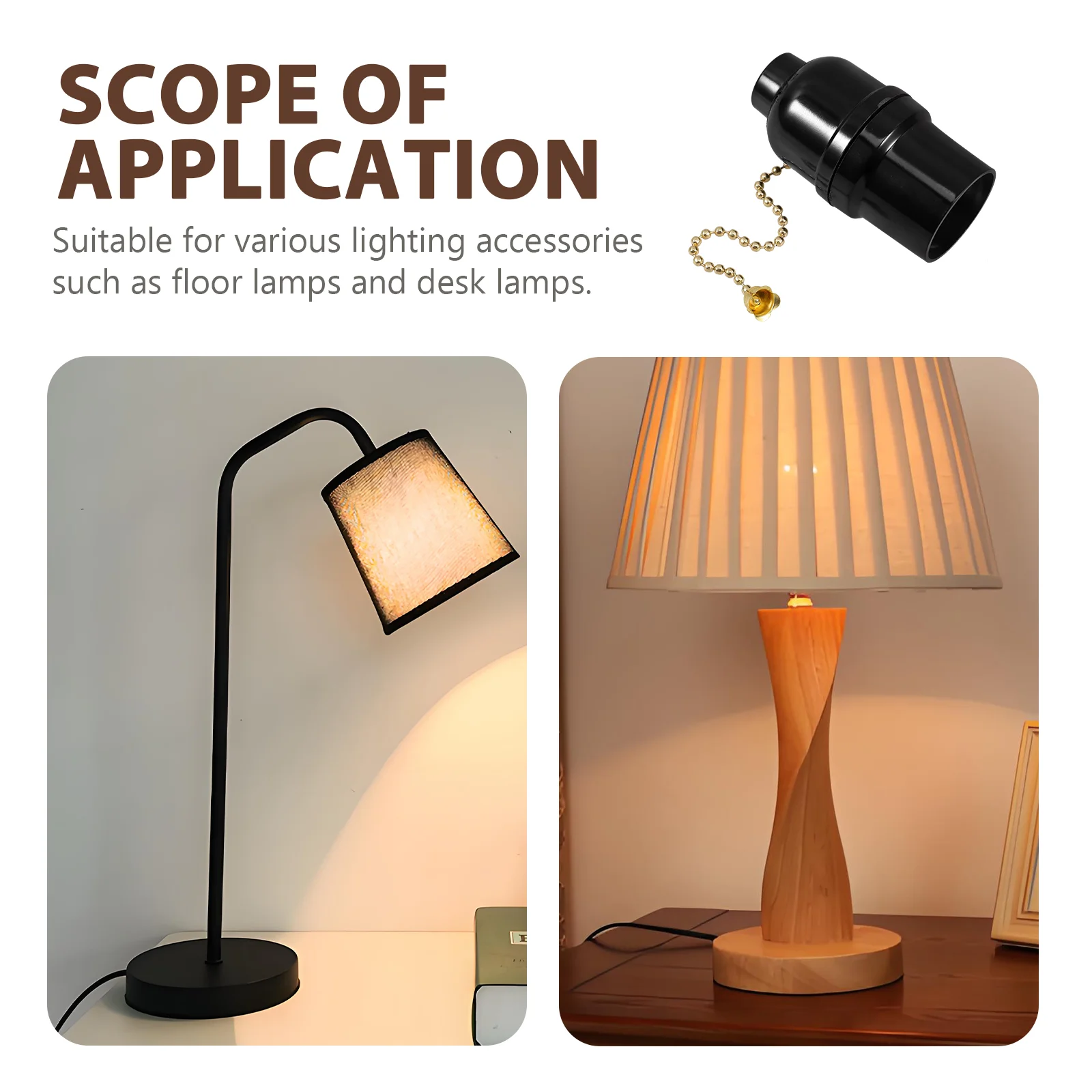 Outdoor Bakelite Pull Cord Lamp Holder Rechargeable Light Bulbs E27 Lampshade Abs Adapter Socket Replacement