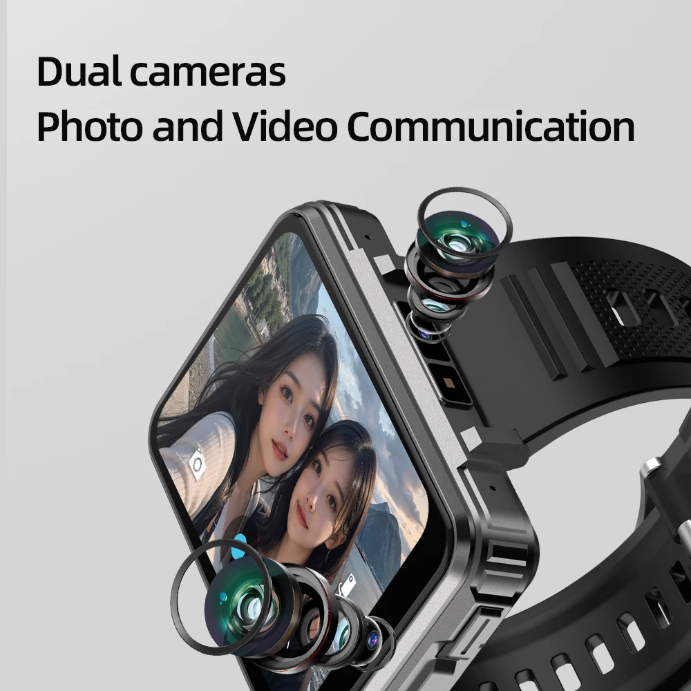 Vp999 tela ultra grande relógio inteligente 4g câmera dupla 64gb reconhecimento facial desbloquear 1400mah mapas 2.4 polegada tela de toque smartwatch