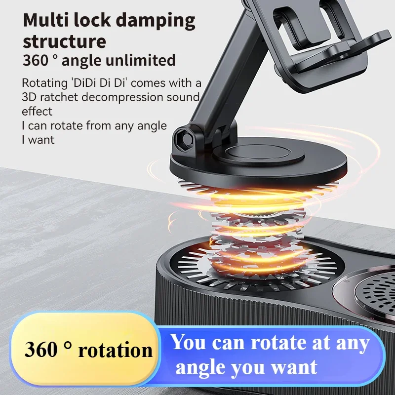 Portable Bluetooth Speakers RGB Colourful Light Foldable Lazy Tablet Phone Stand Speaker Mini 3-In-1 360° Rotating Music Player