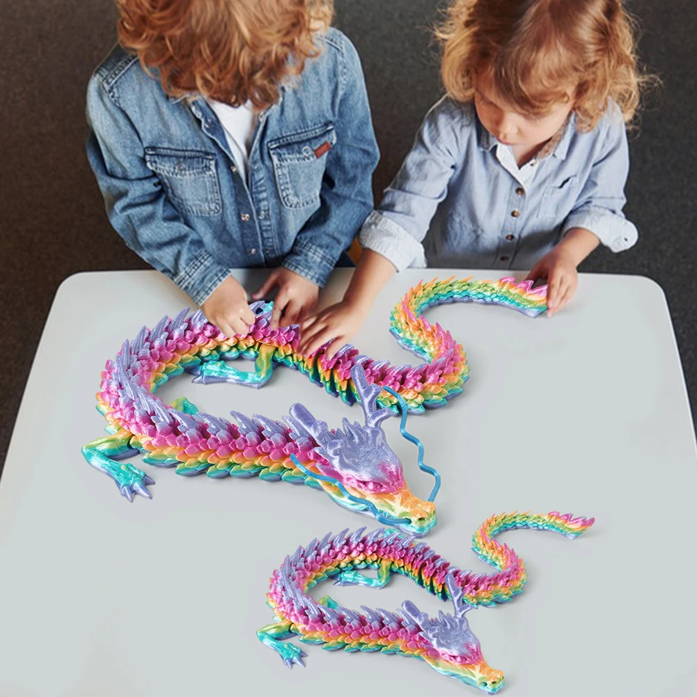 

3D Printed Dragon Full Articulated Dragon Model Colorful Handicrafts Desktop Ornaments for Children's Home Decoration Gift Toys