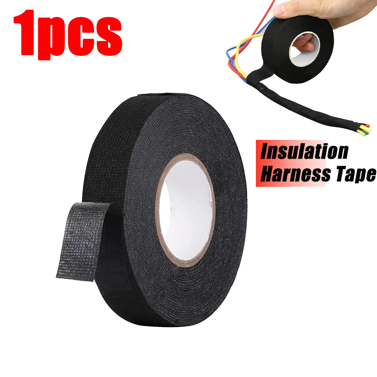 

1 шт., 10/15/25 м, термостойкая огнестойкая лента, корропластовая клейкая ткань, изолента для защиты автомобильных жгутов проводов