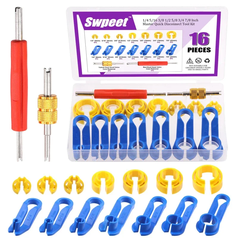 7/16pcs Car Air Conditioning Pipe Quick Disconnect Tools Kit Fuel Line Remover Connector Removal Manual Tool Set