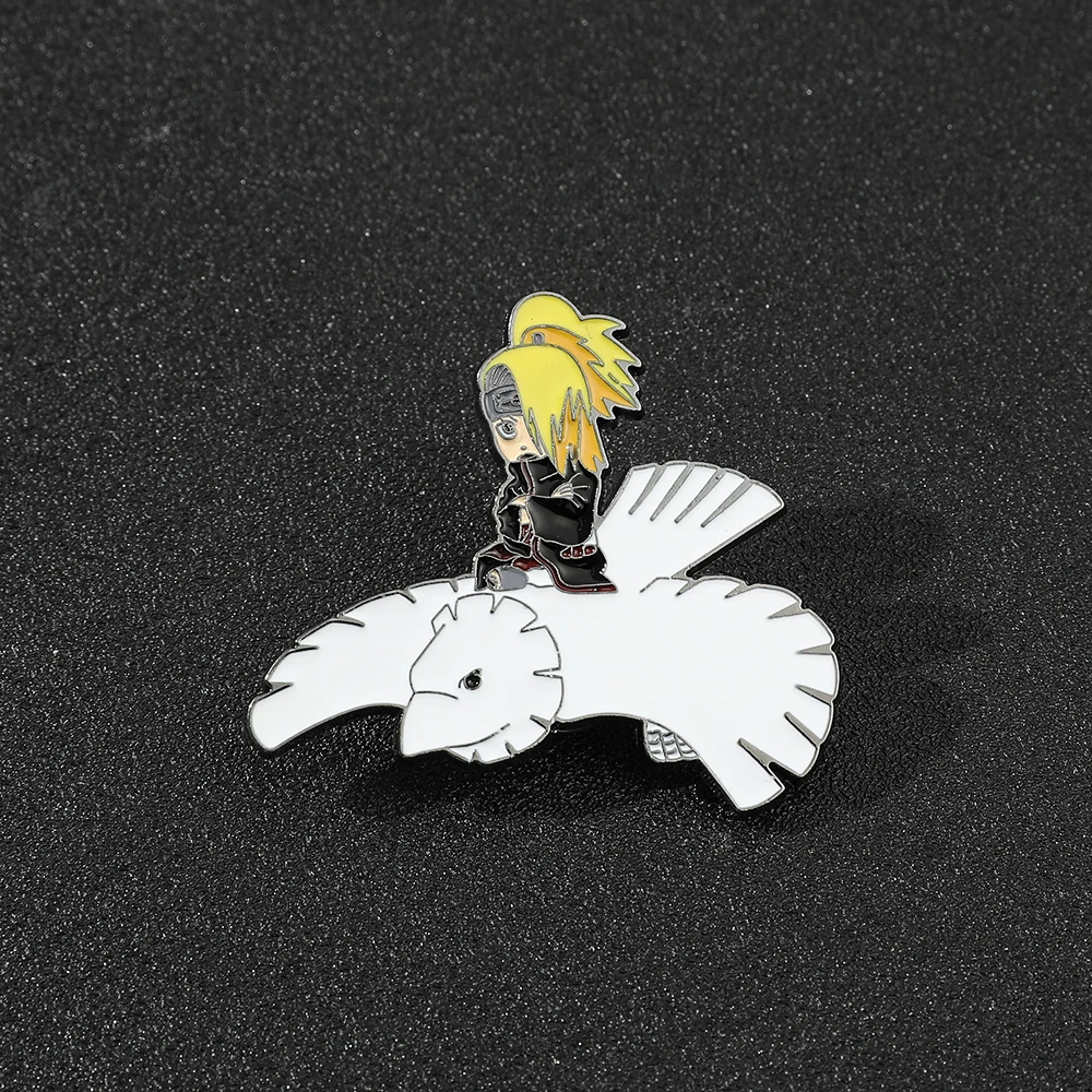 Naruto Enamel Pin Akatsuki Red Cloud Cartoon Brooch Backpack Collar Decoration Lapel Badge Fashion Accessories Gifts