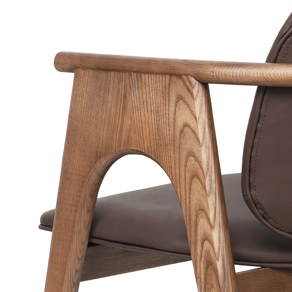 Unique Design Wood Dining Chair Wooden Restaurant Chair With Armrest And Confortable Cushion