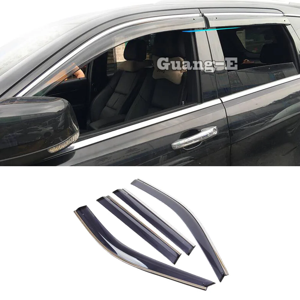 

Car Cover Sticker Plastic Window Glass Wind Visor Rain Sun Guard Vent 4pcs For Jeep Grand Cherokee 2014 2015 2016 2017 2018 2019