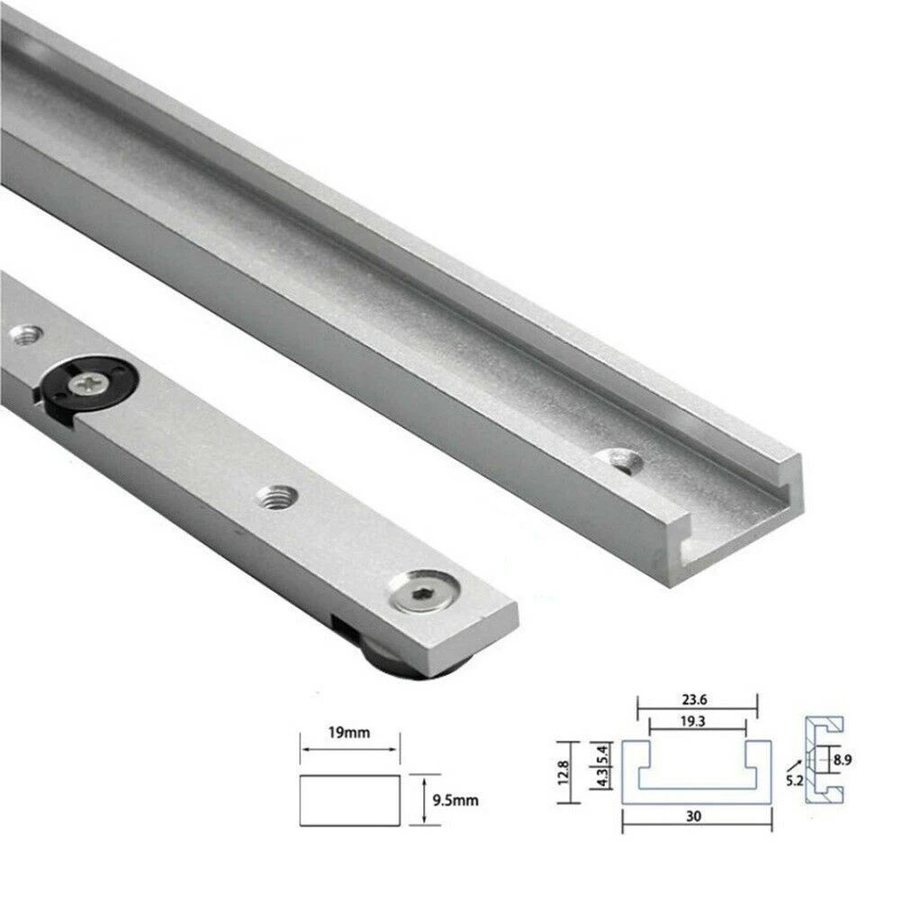 Barra de inglete T Track T track 300mm 450mm Slider T-Slot Sierra de mesa inglete 1 Uds útil Boutique marca Pista de inglete práctico plata