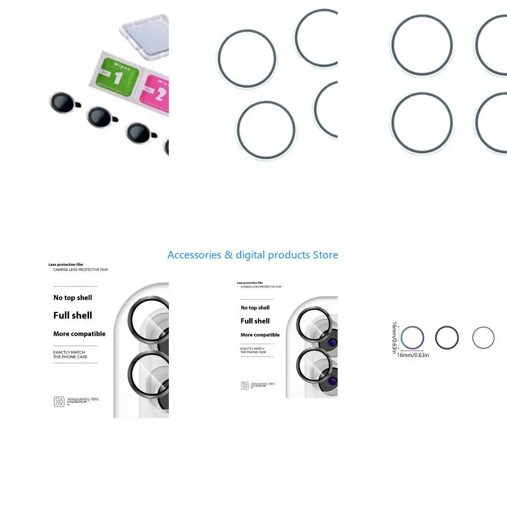 77JD Lens Protectors Antiscratch Coating Precisions Fit Phone Cameras Guard for Select Model Smartphone