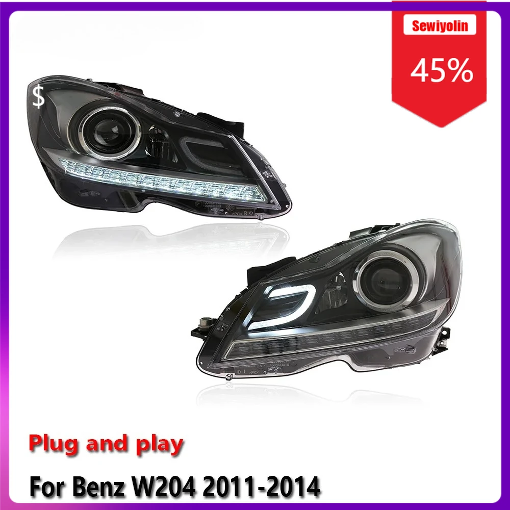 

Sewiyolin Car LED Lamp Headlight Assemblies For Benz W204 2011-2014 Fog DRL Brake Turn Signal Lamp Plug and Play