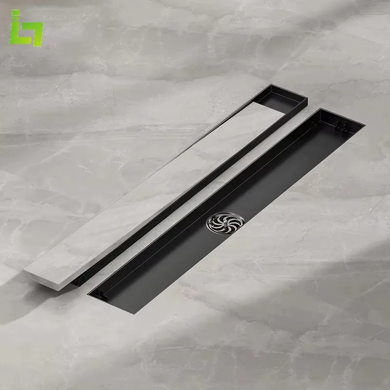 Long Rectangular Invisible Floor Drain, 304 Stainless Steel, Deodorant Insect Resistant Bathroom Home Hardware