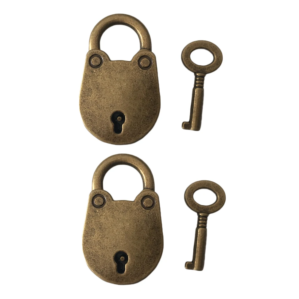 

2pcs Vintage Padlock Zinc Alloy Clasp Latch for Jewelry Box Handbag Small Luggage Decoration Hardware
