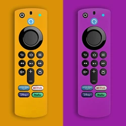 1 Pair Silicone Case Fit for Amazon ALEXA Voice Fire TV Stick 4K 3rd Remote Control Shockproof Anti-Slip Protector Cover