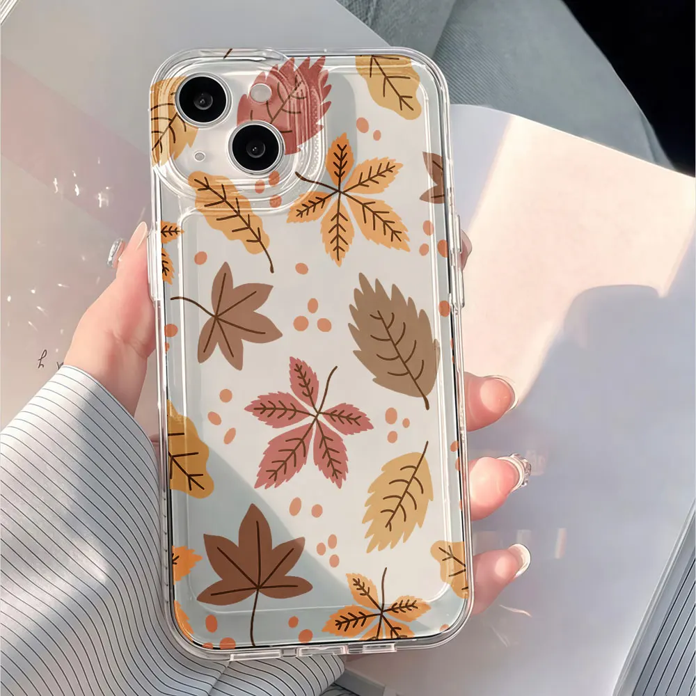 Autumn Leaf Chrismas Phone Case For Samsung Galaxy S26 S25 Ultra S24 S23 Plus S22 Note 20 A34 A35 A36 A54 A55 A56 Soft TPU Cover