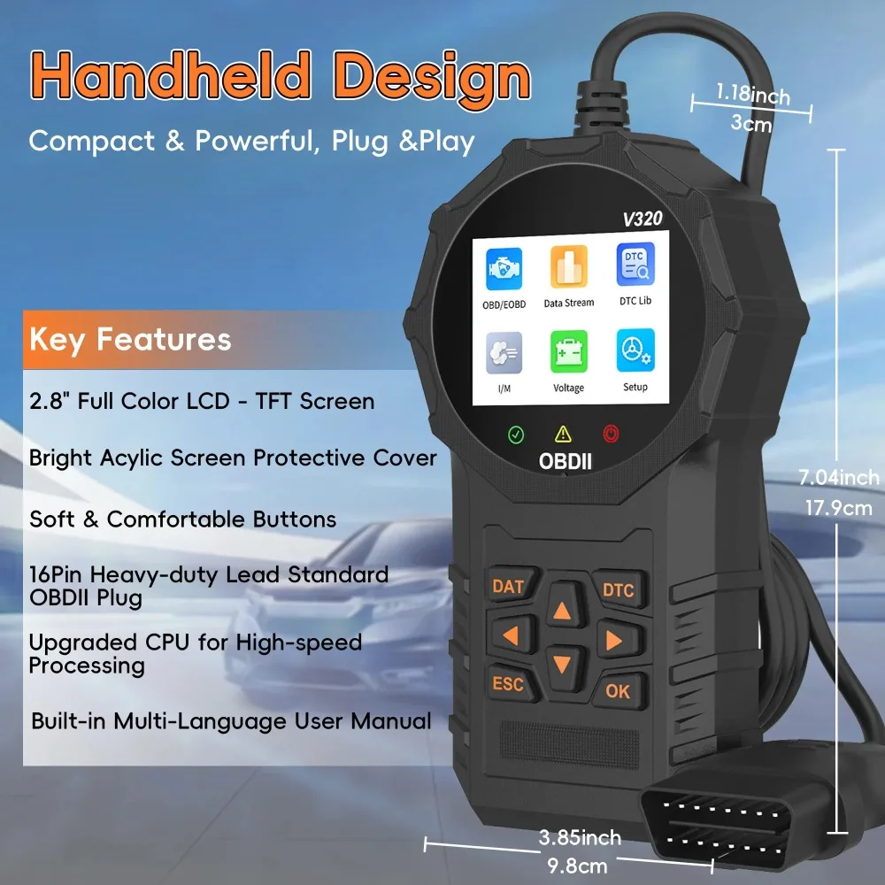 VESSTEK V320/V309 OBD2 Scanner Diagnostic Tool Auto Check Engine Light Code Reader OBDII Scanner Car Auto Diagnostic Tool