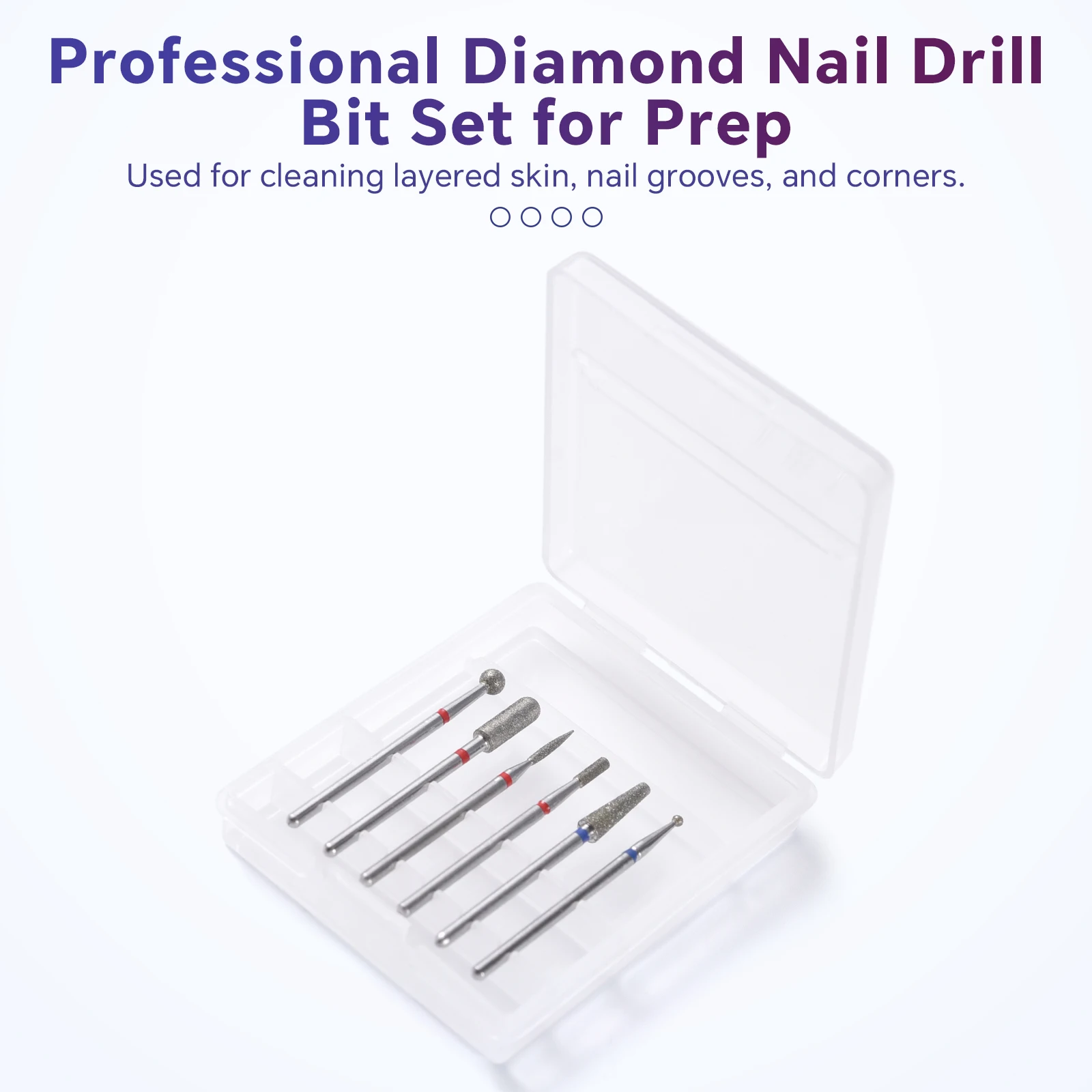 ชุดดอกสว่านเพชรสำหรับทำเล็บ 6 ชิ้น ขนาด 2.35 มม. สำหรับเครื่องเจียรไฟฟ้า ใช้สำหรับทำเล็บมือ เล็บเท้า ทำความสะอาดหนังกำพร้า อุปกรณ์เสริมสำหรับสว่าน
