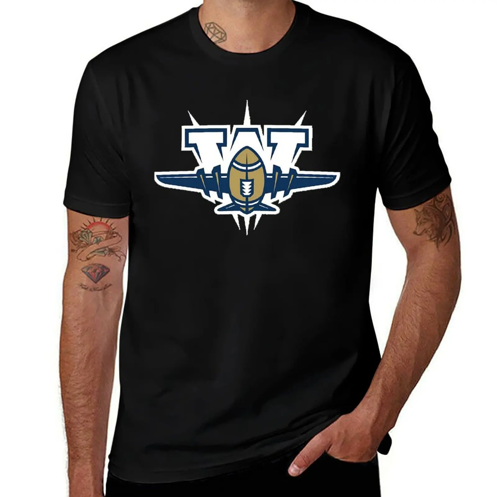

Winnipeg Blue Bombers Logo with Bombing Planes T-Shirt Festive Simple T-Shirt
