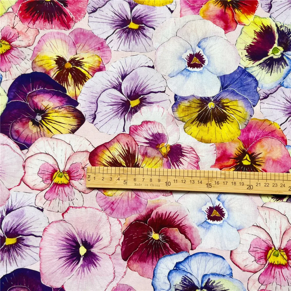 Full printed large flower print 100% Cotton Fabric Diy Material Sewing Quilting Fabrics for Patchwork Needlework