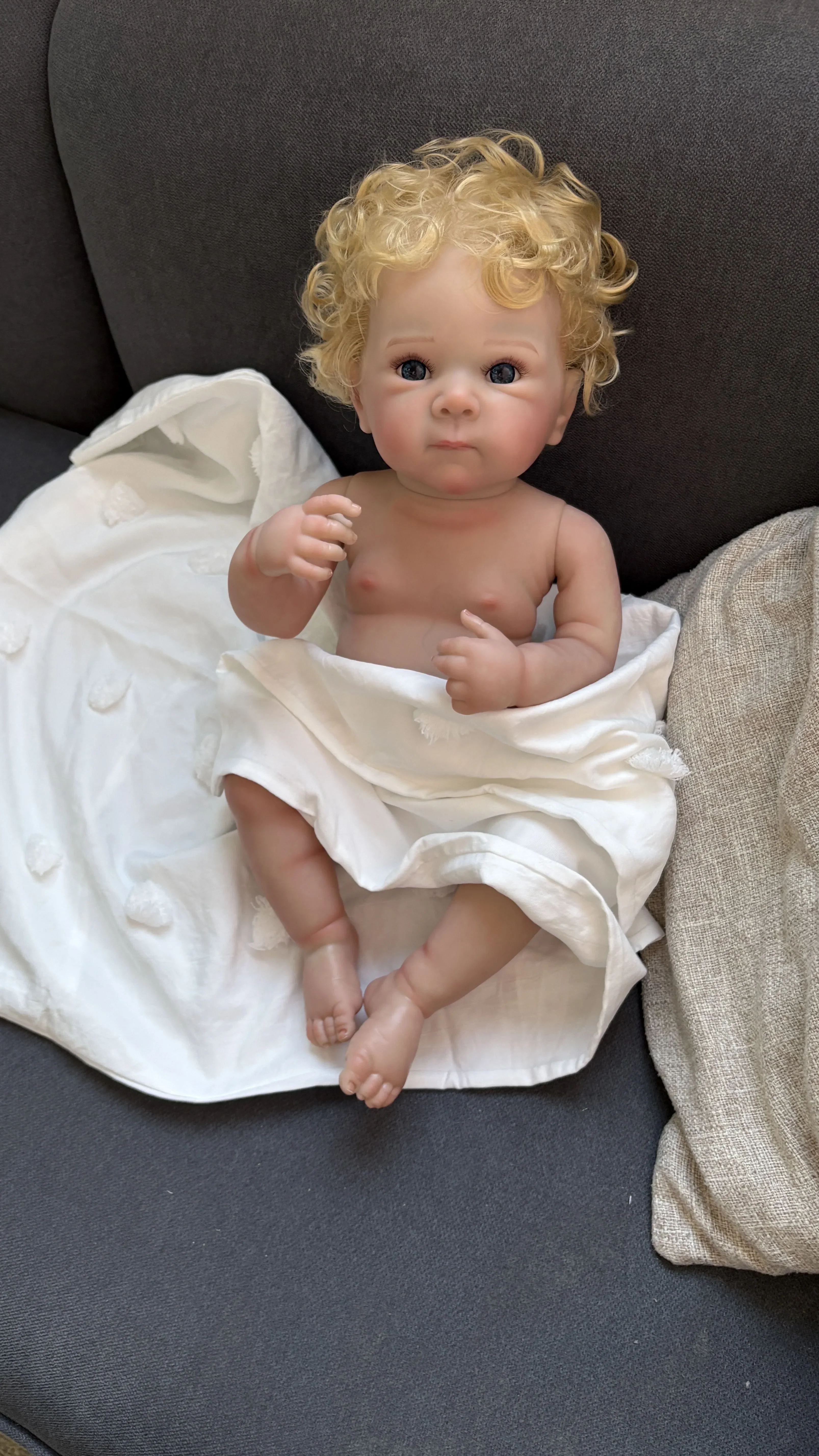 

19inch Excluding Clothing Bettie Full Vinyl Body Lifelike Reborn Doll Multiple Layers Painting 3D Skin Hand Root Hair