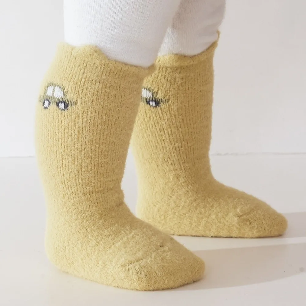 2 pairs New Cute Animal Socks Coral Velvet Thickened Thermal Footwear Breathable Middle Tube Socks Indoor