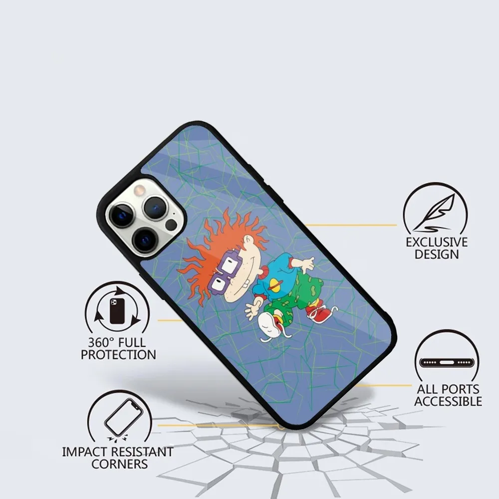 Funda de teléfono de dibujos animados Rugrat Chuckie Angelica para iPhone 15,14,13,12,11,Plus,Pro,Max Mini Magsafe carga inalámbrica magnética