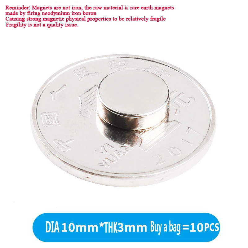 

Super Strong Magnet 10x3mm 10pcs Round Magnetic NdFeB Neodymium magnet Powerful Disc imanes 10*3MM