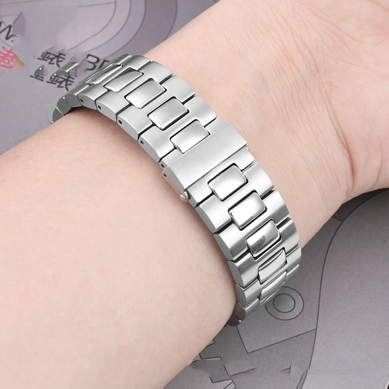 Watch bracelet for Patek Philippe Nautilus 5711/5726 Fine steel watch strap male convex stainless steel watch accessories 25mm