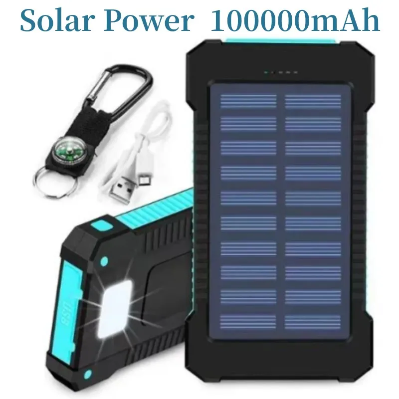 

100Ah externe Batterie Solar Power Bank Ledsos Taschenlampe schnelles Aufladen tragbare wasserdichte Power bank für Smartphone