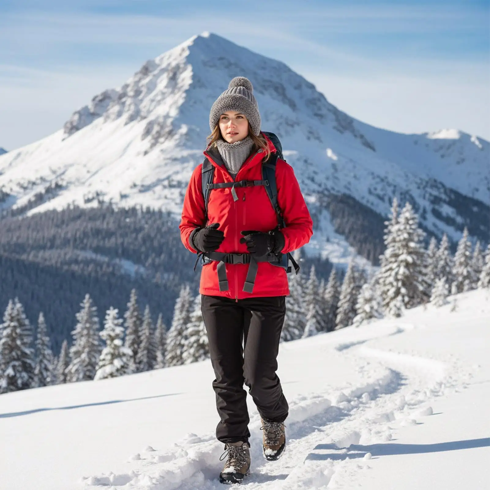 

Women's Beanie Windproof Beanie With Neck Gaiter Fleece Lining Cute Hats For Women With Ear Flaps For Cold Weather Autumn Hiking