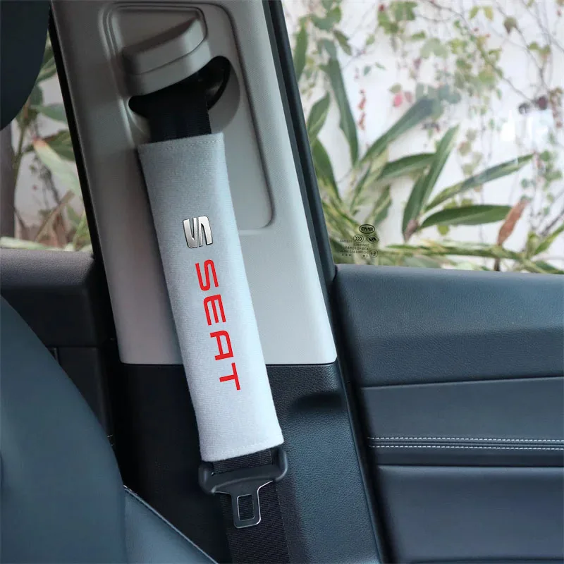 2Pcs Leather Seat Belt Covers Car Accessories Car Shoulder Pad Seat Belt for Seat FR Leon Ibiza Altea Exe 5f Mk2 Mk3 Accessories view 6