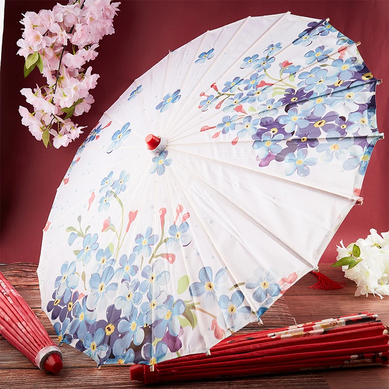 Silk Cloth Women Chinese Style Umbrella Cherry Blossoms Ancient Dance Umbrella Photography Ancient Style Umbrella Dance Umbrella