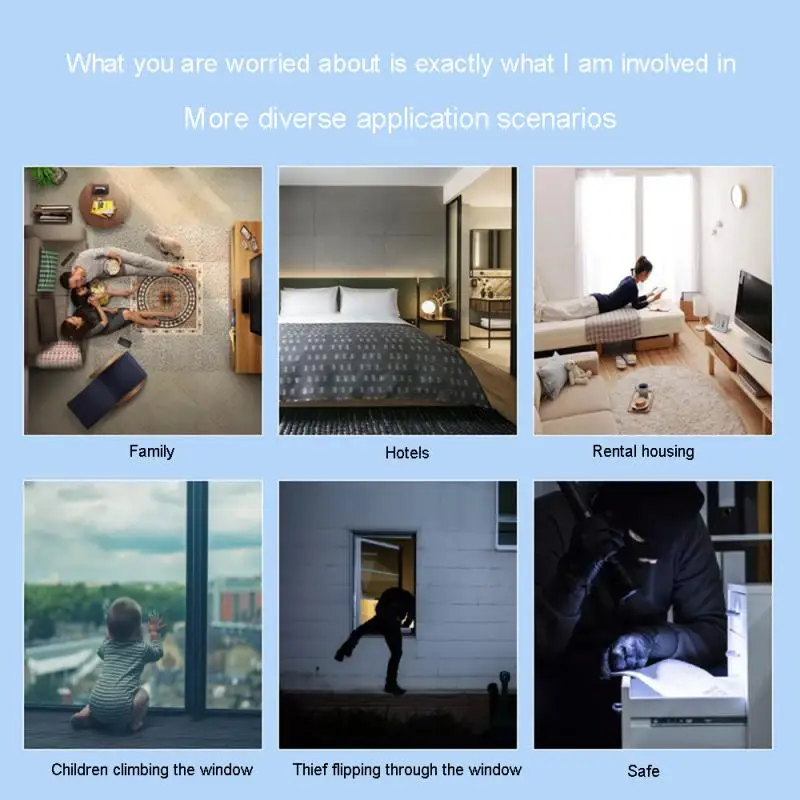 Tuya-Sensor de puerta con WiFi para el hogar, Detector de vibración inalámbrico inteligente, protección de seguridad contra rotura de vidrio de ventana, sonido de alarma de 130dB