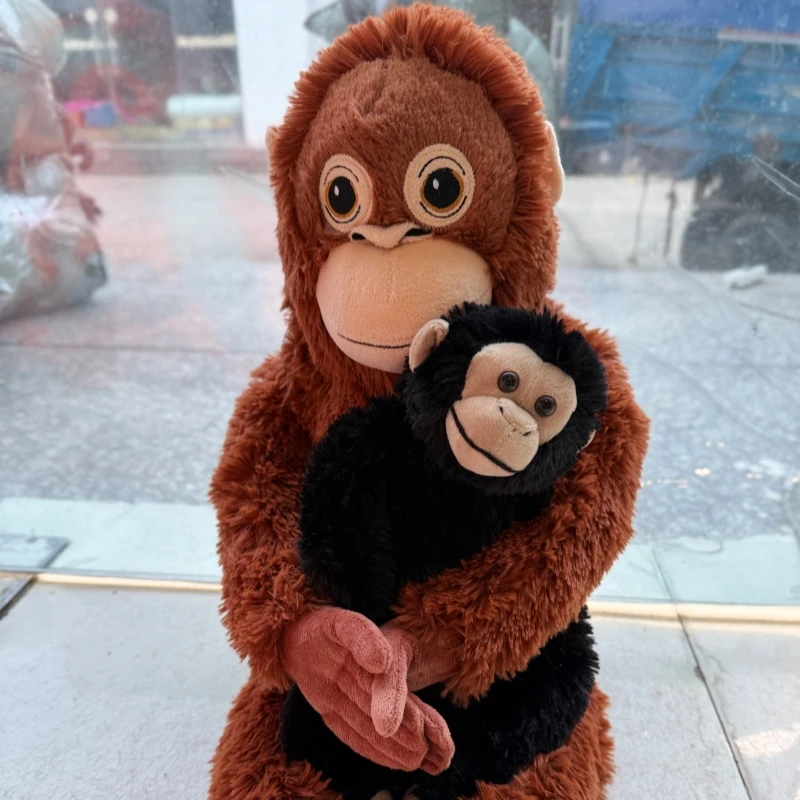 boneco-de-pelucia-de-macaco-cartoon-mamae-chimpanze-marrom-e-bebe-macaco-preto-juntos-brinquedo-de-pelucia-para-decoracao-de-casa-presente-para-criancas