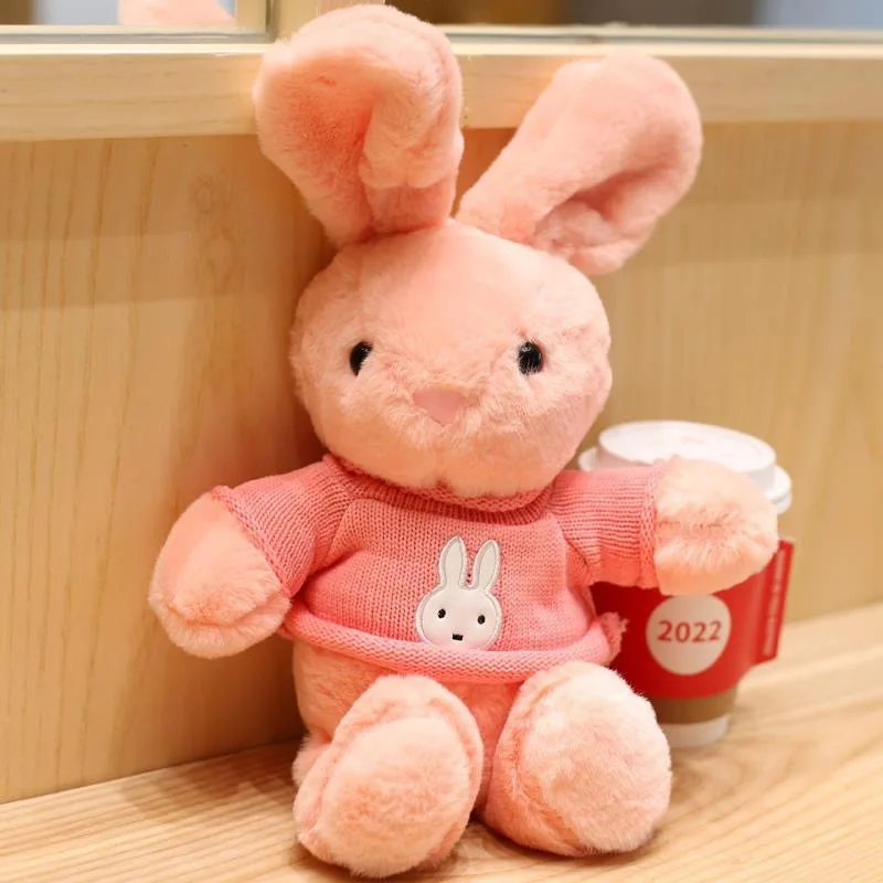 30/40cm Plush Rabbit Five-color Sweater Scarf Stuffed Animal Toy and Hobby Plush Animal Kawaii Accessories Birthday Gift