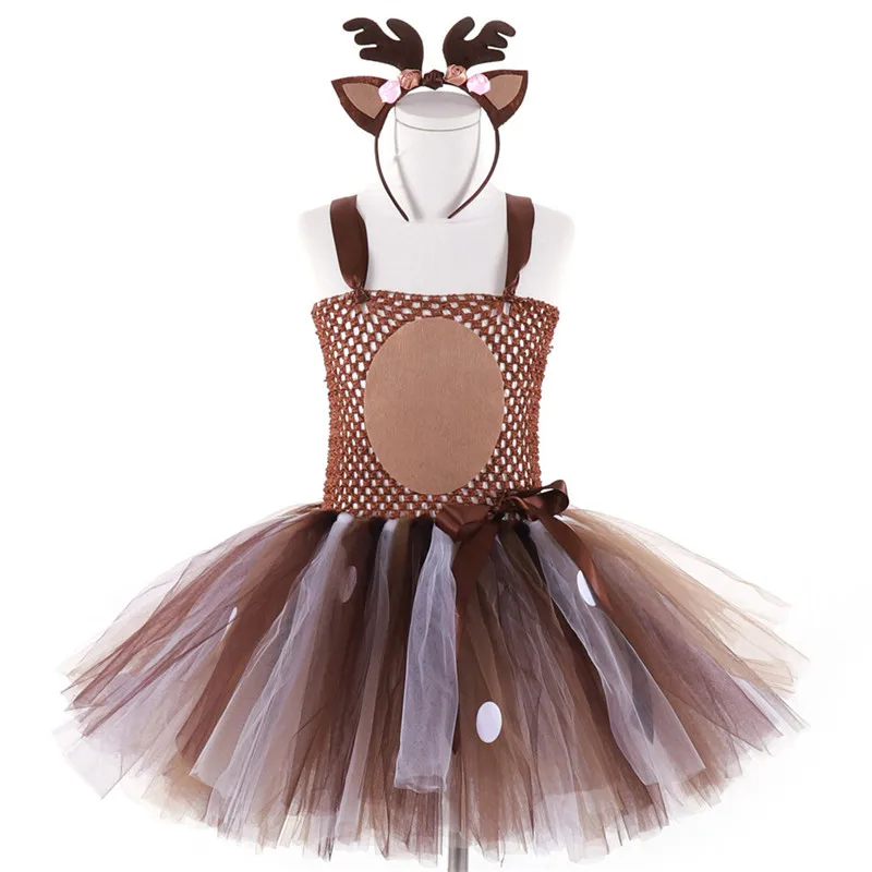 لطيف الاطفال كبير البرقوق الغزلان تلعب فستان الفتيات مأدبة ثوب مسائي احتفالي الفتيات تأثيري حلي تزلف تنورة