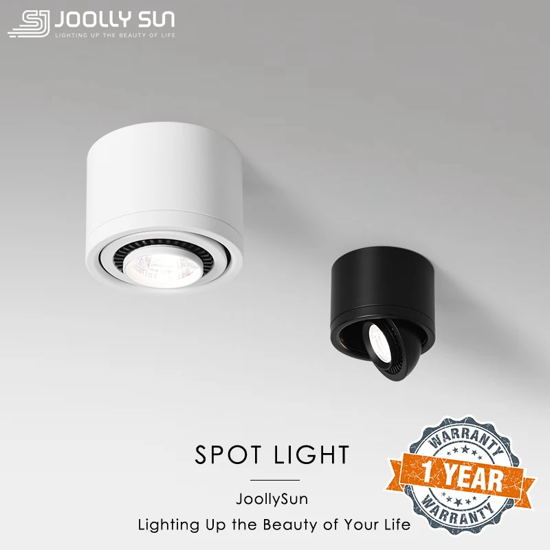 

JoollySun Spot Light Surface Mounted Downlight Led Lighting for Home Decor Living Room Corridor Adjustable Angle Cylinder Lamp