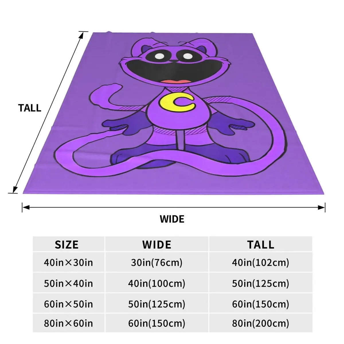 Catnap Smiling Critters Blanket Velvet Textile Decor Multifunction Soft Throw Blanket for Sofa Couch Bedding Throws