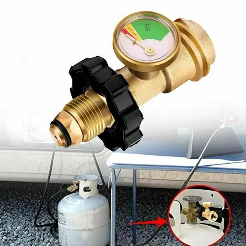 POL Propane Gas Gauge Meter Tank Built-in Leak Detector Universal for QCC1 Pressure Gauges Meter Gauge Manometer Fuel