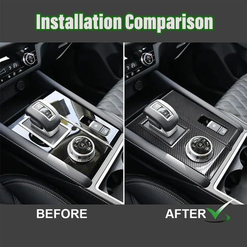 Imagen 2 del producto Consola central de coche de fibra de carbono ABS, cubierta de Panel de cambio de marchas, pegatina embellecedora para Mitsubishi Outlander 2022-2025, accesorios interiores