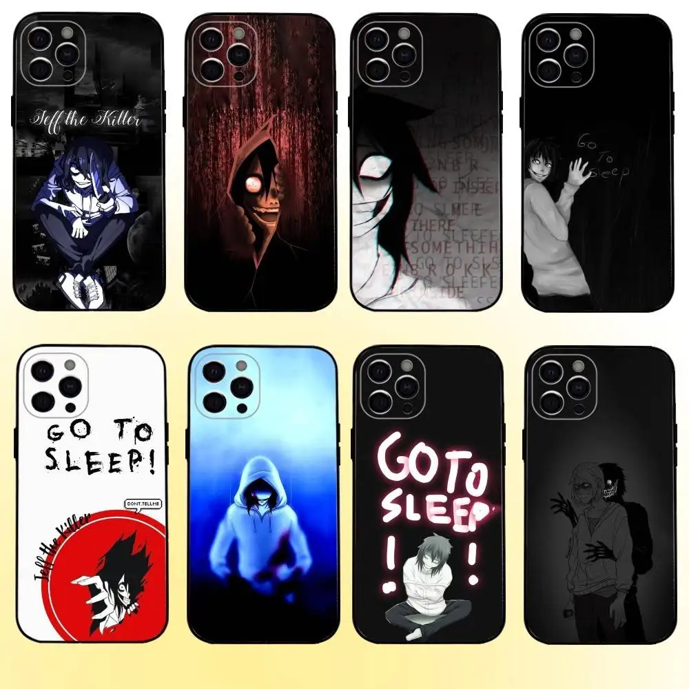 

j-Jeff The k-Killer Go To Sleep Phone Case For iPhone17,16,15,14,13,12,11 Plus,Pro Max Soft Black Cover