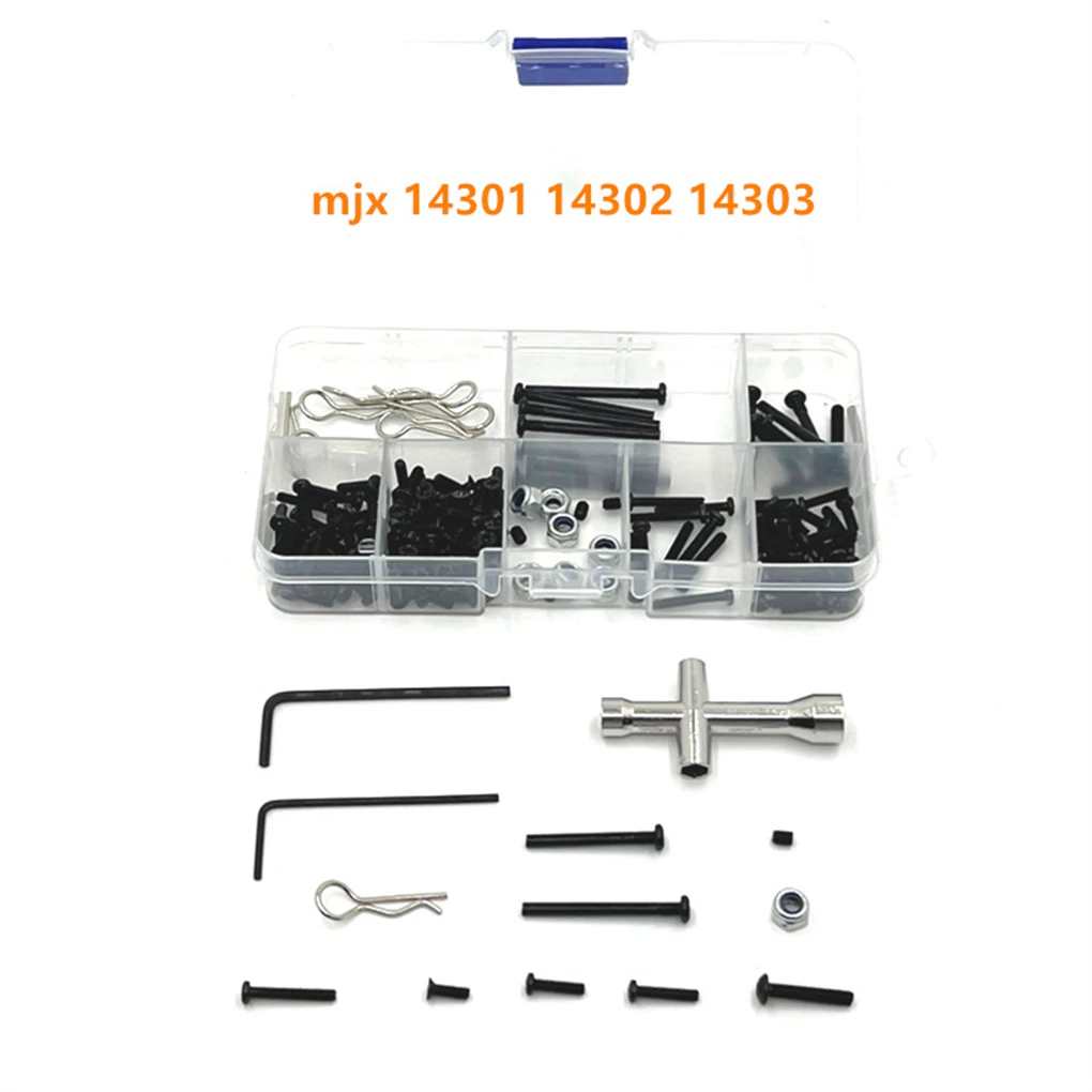 183PCS สกรูชุดกล่องเก็บสําหรับ Hyper Go MJX 14301 14302 14303 1/14 RC รถอัพเกรดเครื่องมือ